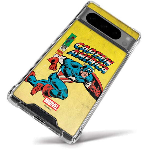 Marvel Classic Comics Captain America Google Pixel 8 Pro Clear Case